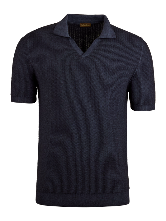 Stenströms Polo Shirt Dyed Merino Navy