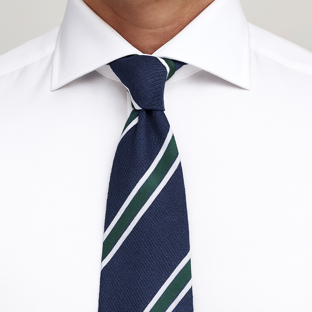 Suitery Krawatte Stripes Handrolled Made in Italy Blue Green