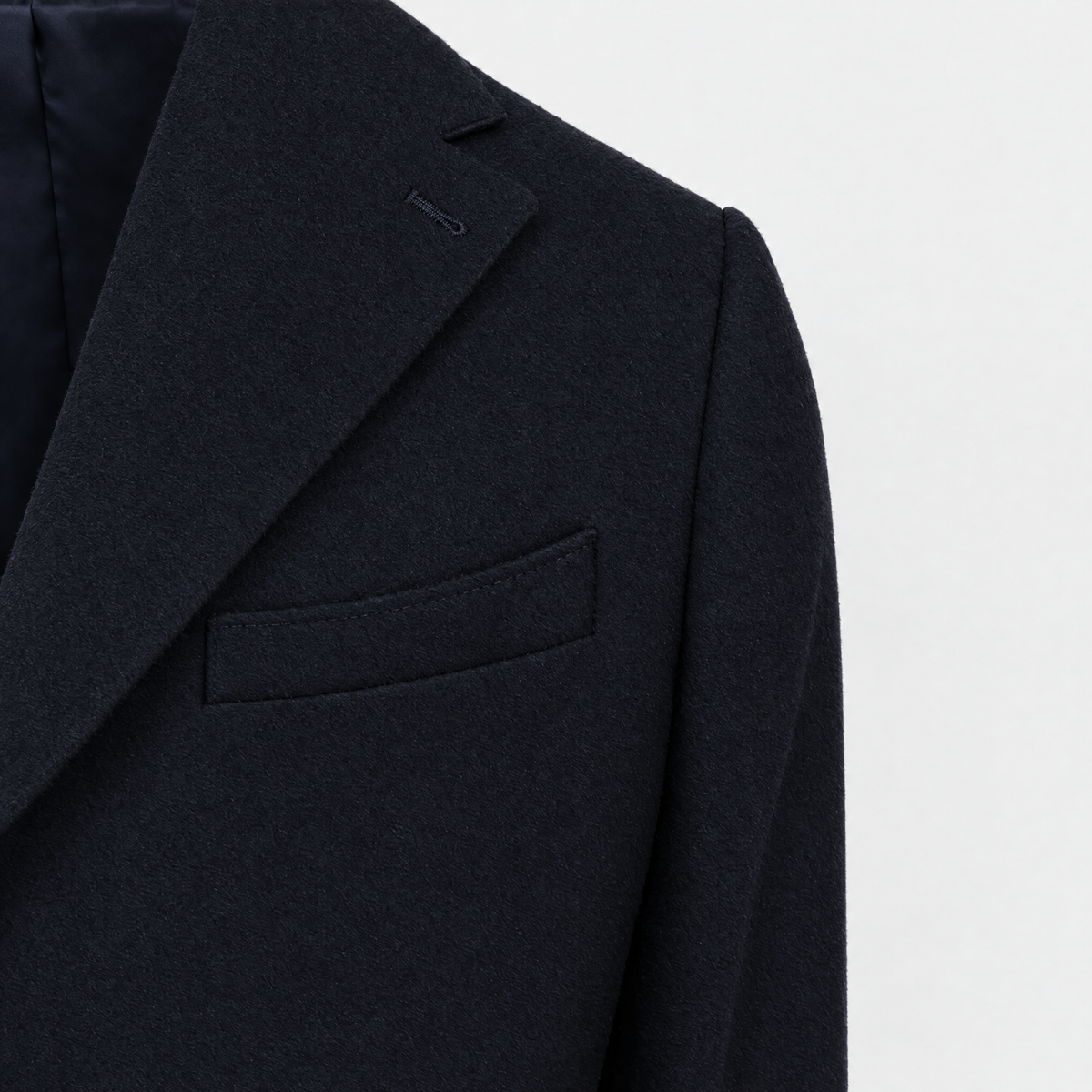 Wollmantel Navy Einreihig Made in Italy
