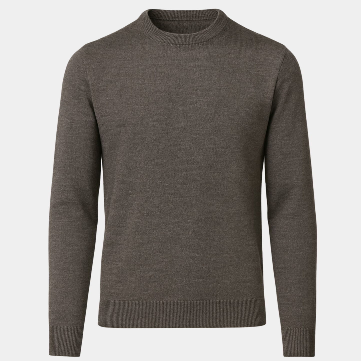 Rundhals Pullover Merinowolle Grey