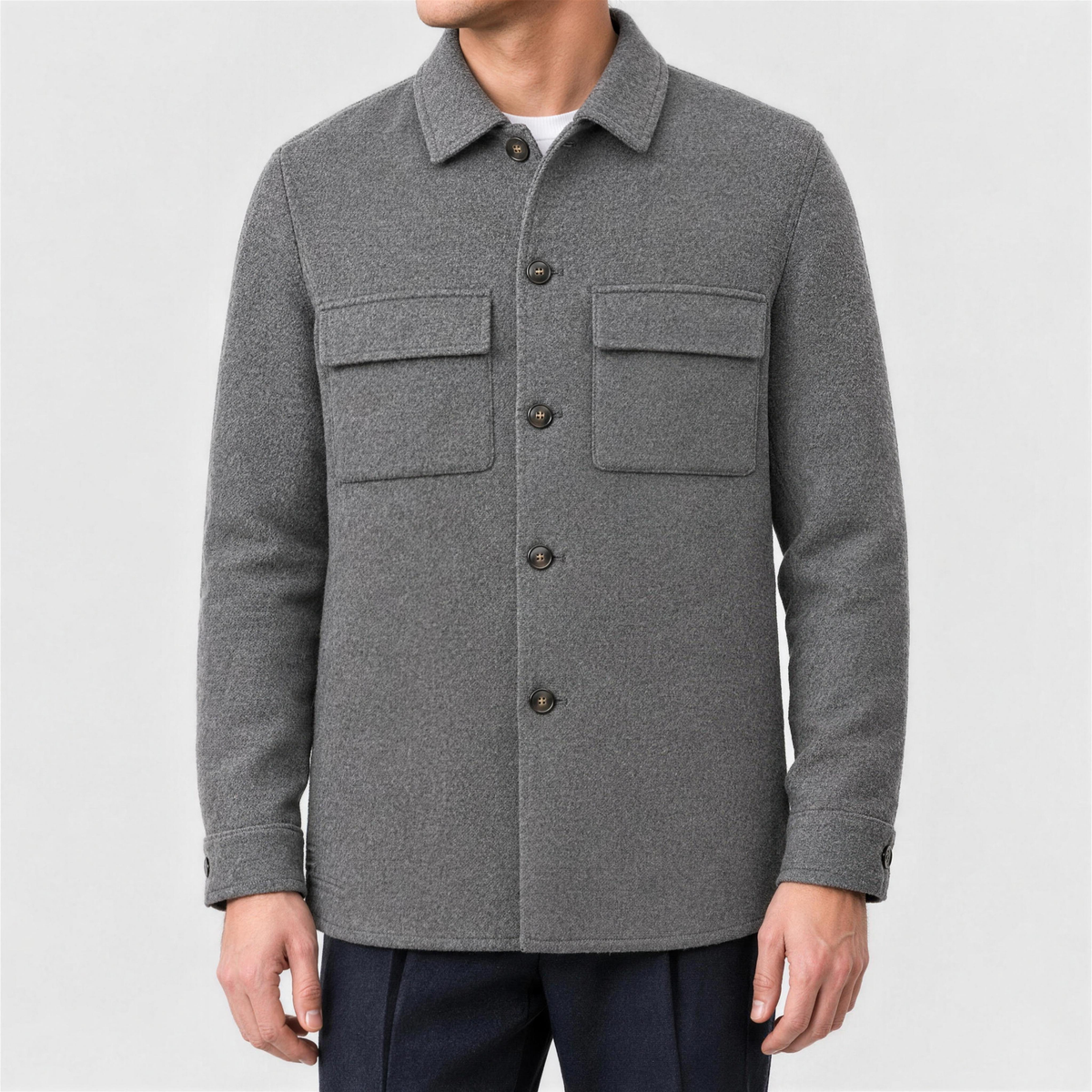 Overshirt Grey Wool Suitery