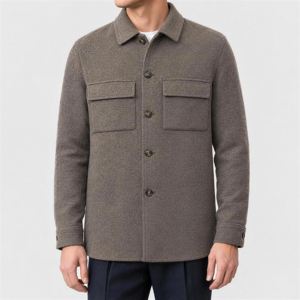 Overshirt Brown Wool Suitery