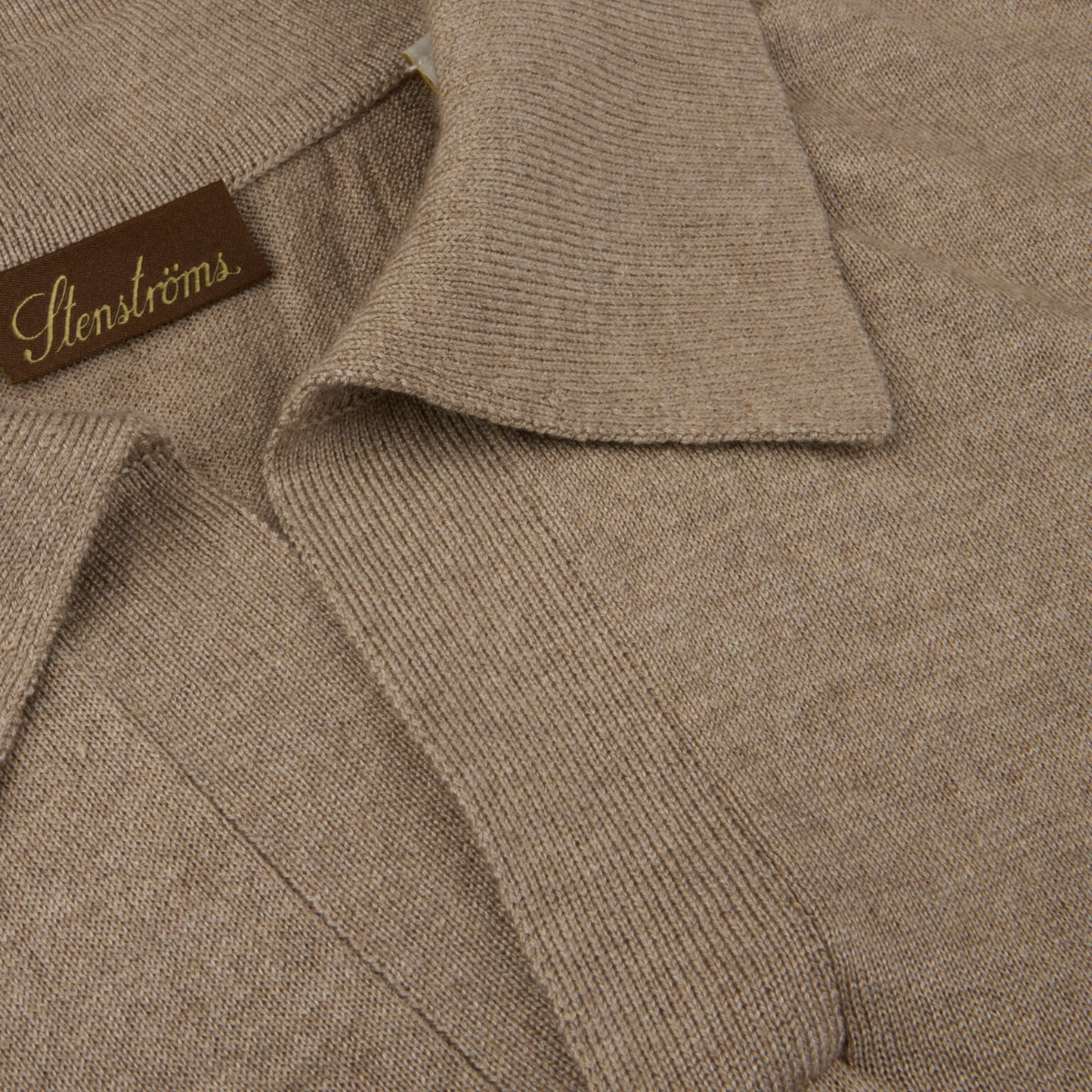 Polo Shirt Light Grey Knitted Seide/Kaschmir