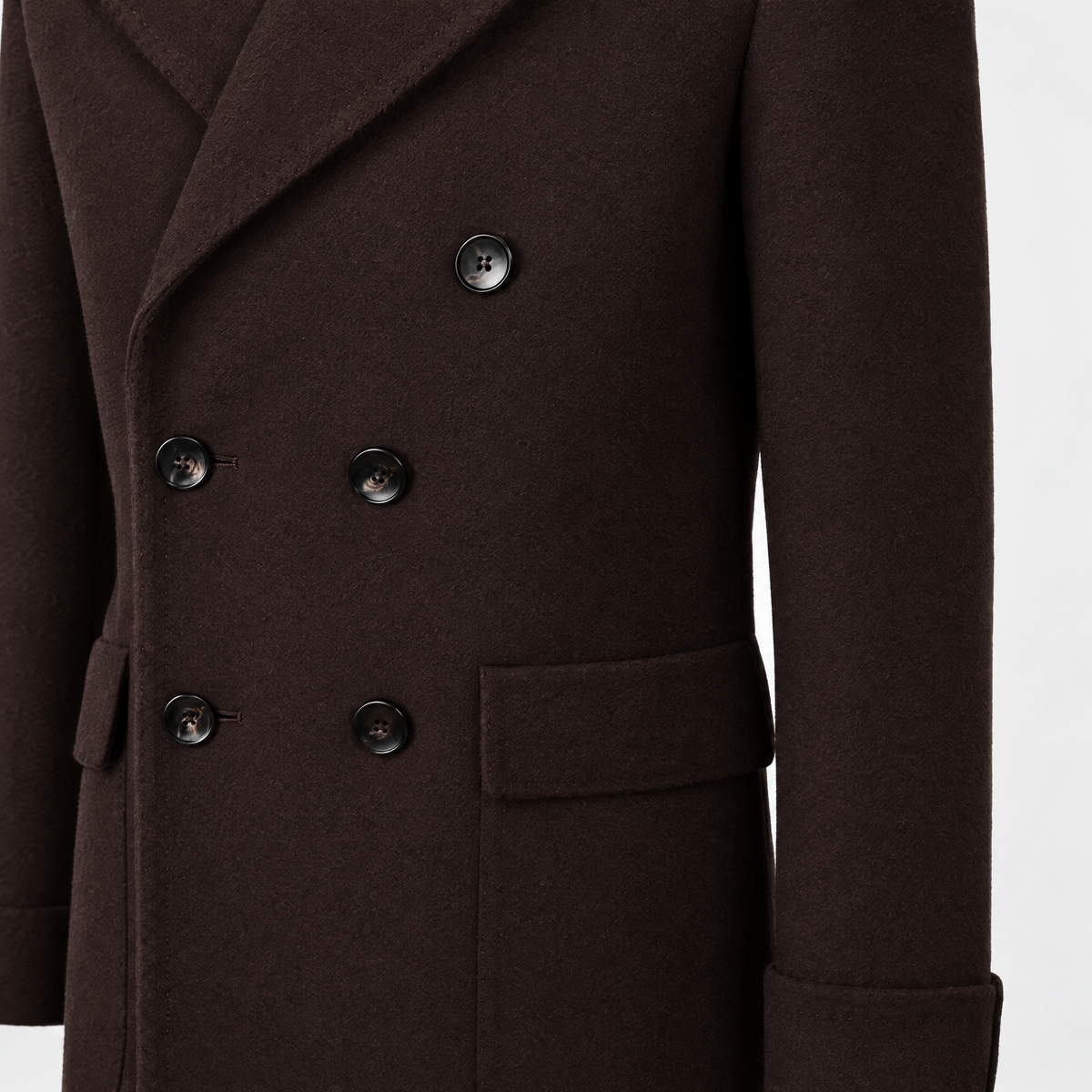 Polo Coat Brown Wool Cashmere Made in Italy