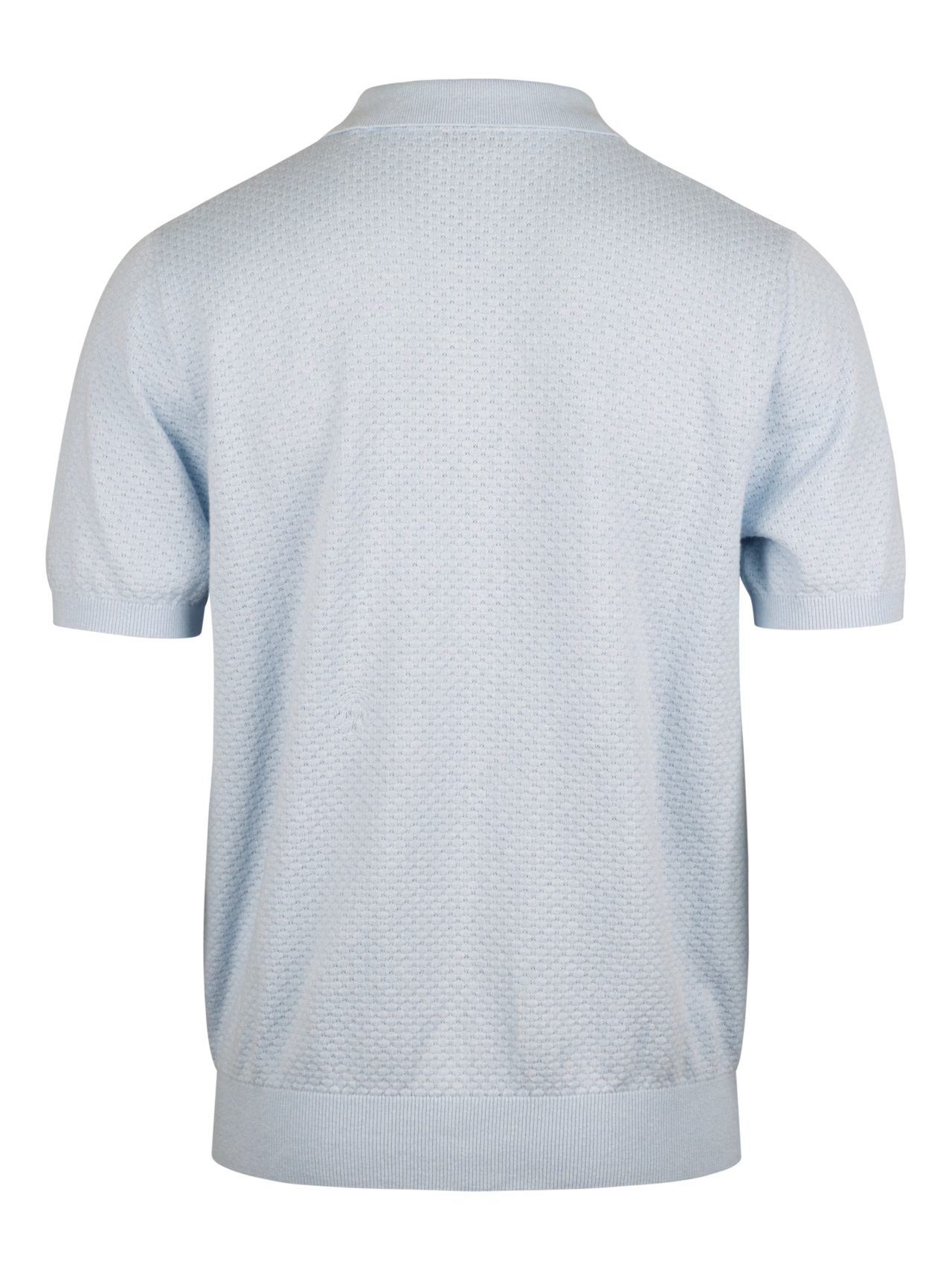 Stenströms Poloshirt Knitted Cotton Light Blue