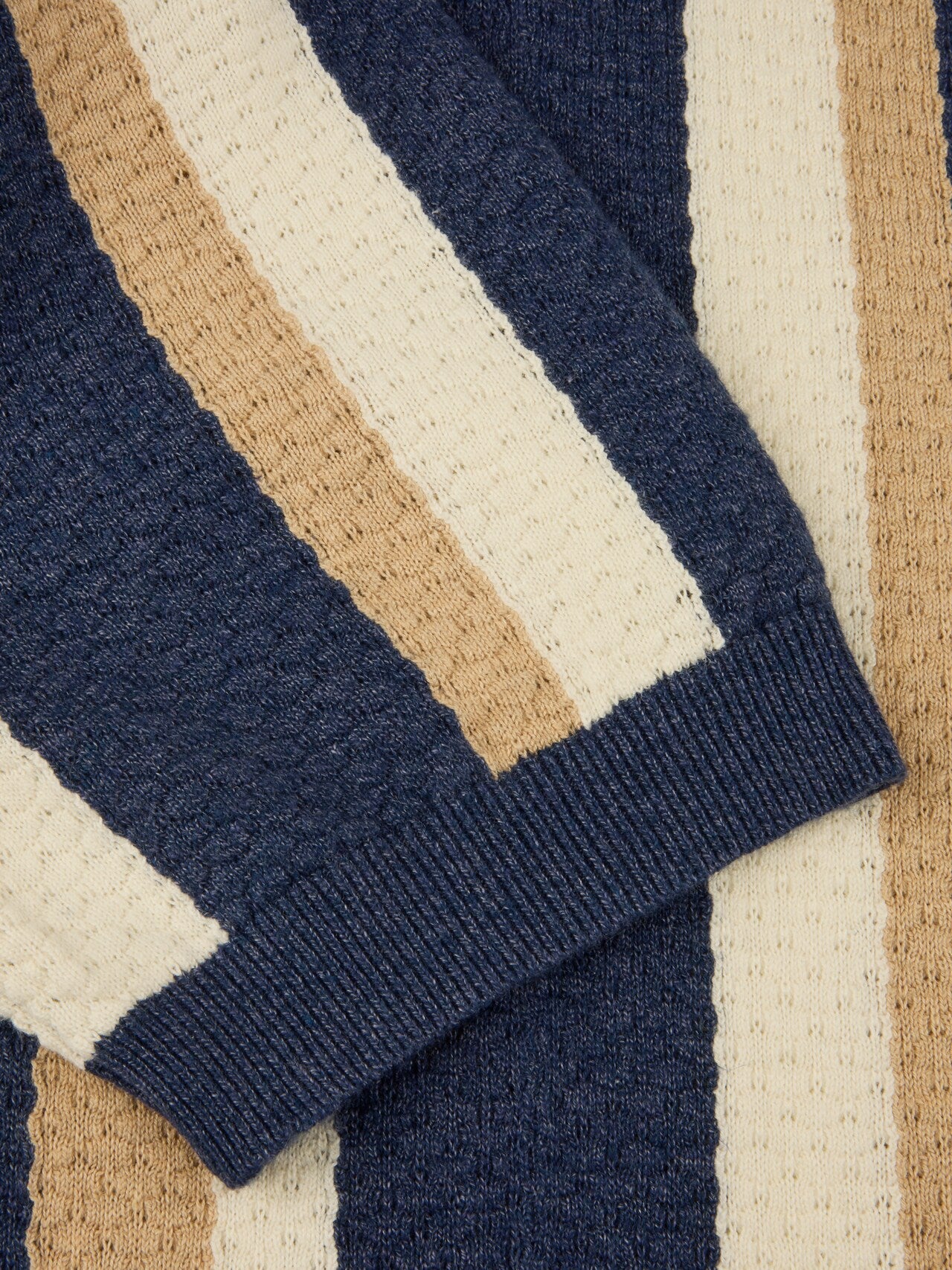 Stenströms Polo Shirt Knitted Gestreift Hemp Cotton Blue