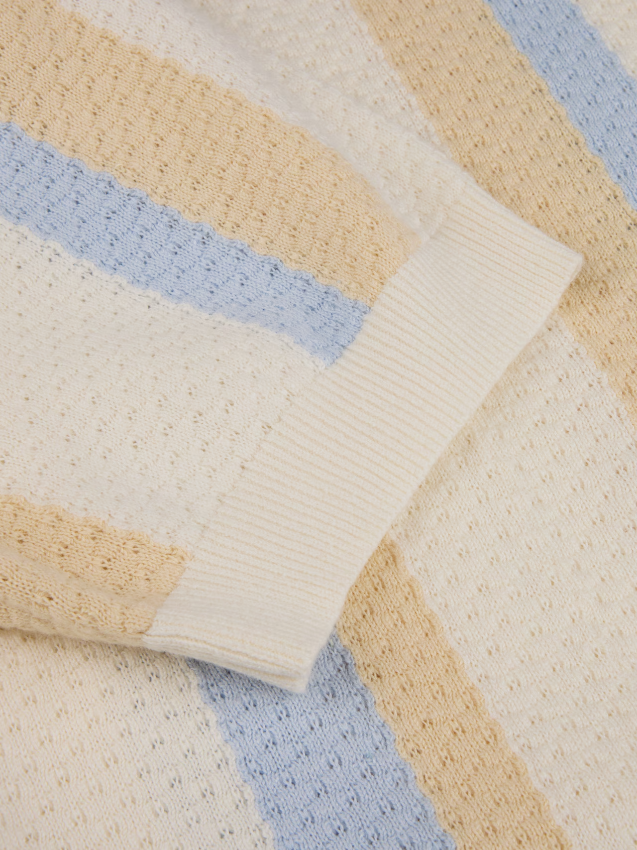 Stenströms Polo Shirt Knitted Gestreift Hemp Cotton Off White