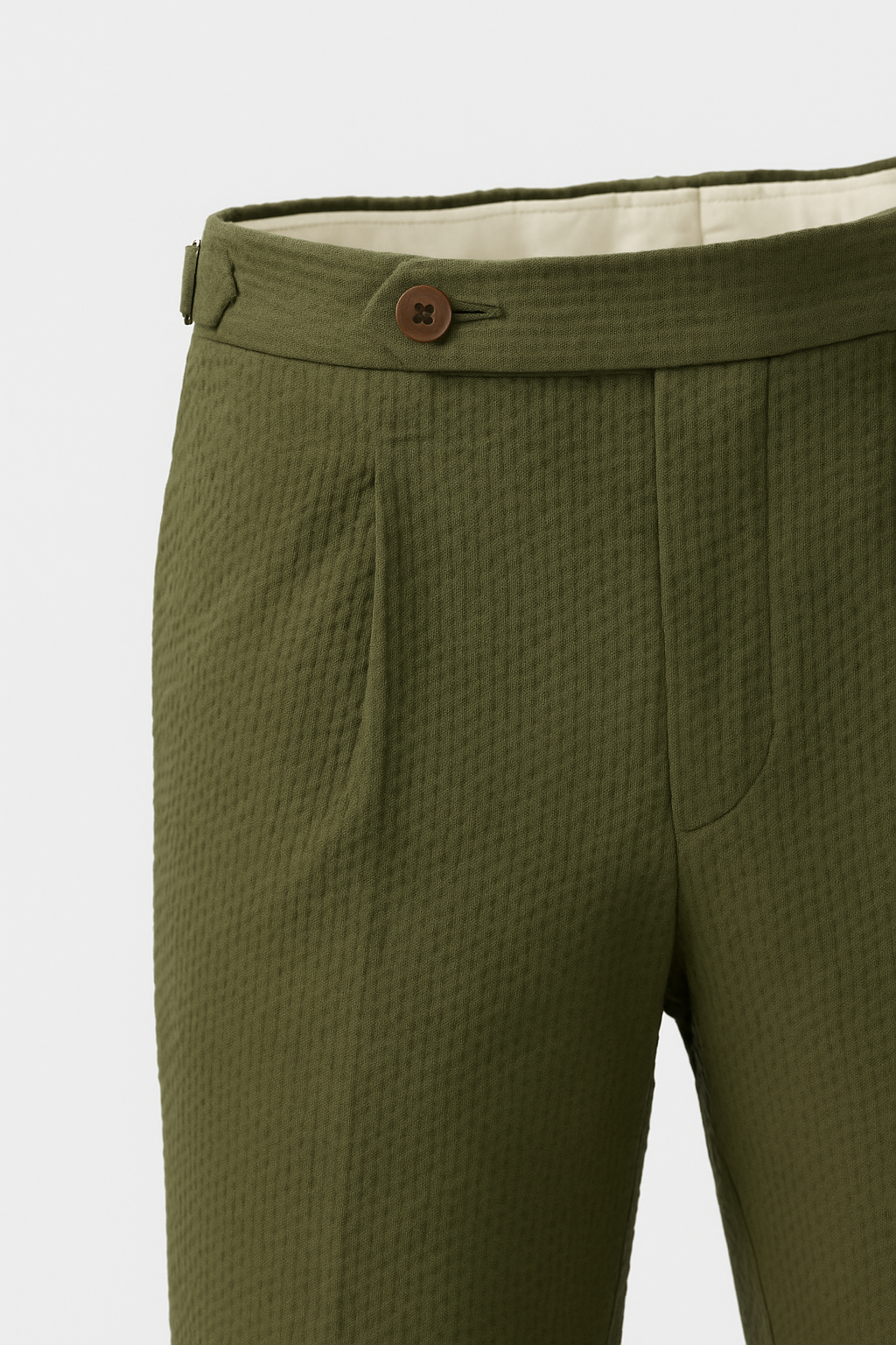 Seersucker Shorts Khaki Seitenspanner