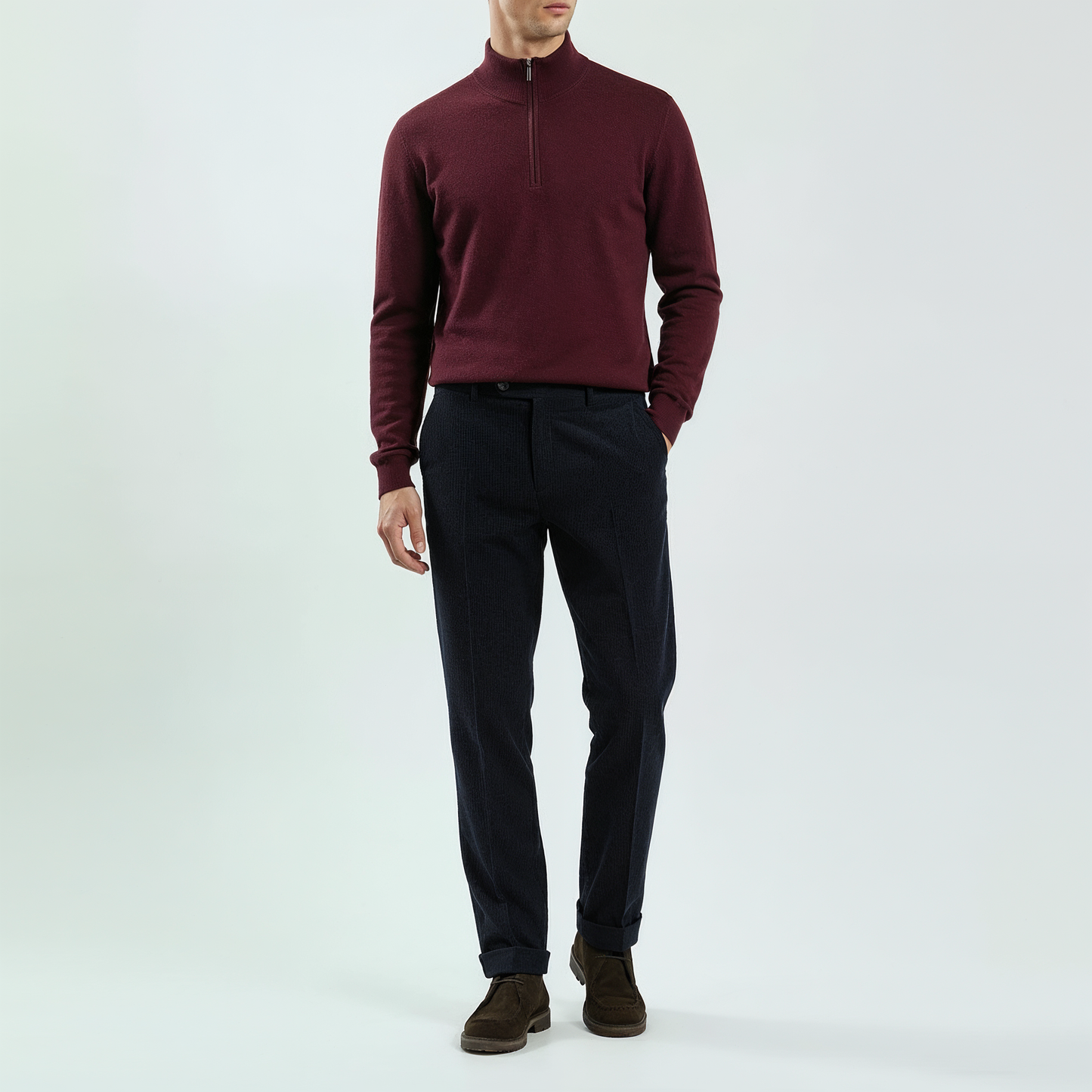 Troyer Bordeaux reine Merinowolle Made in Italy