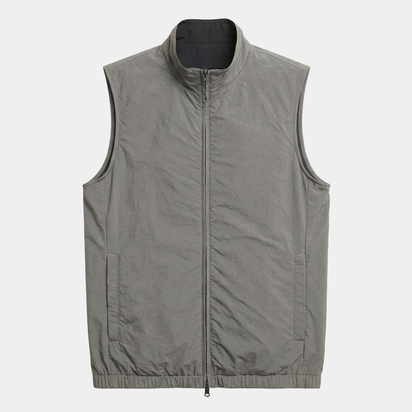 Reversible Zip Weste Navy/Grau