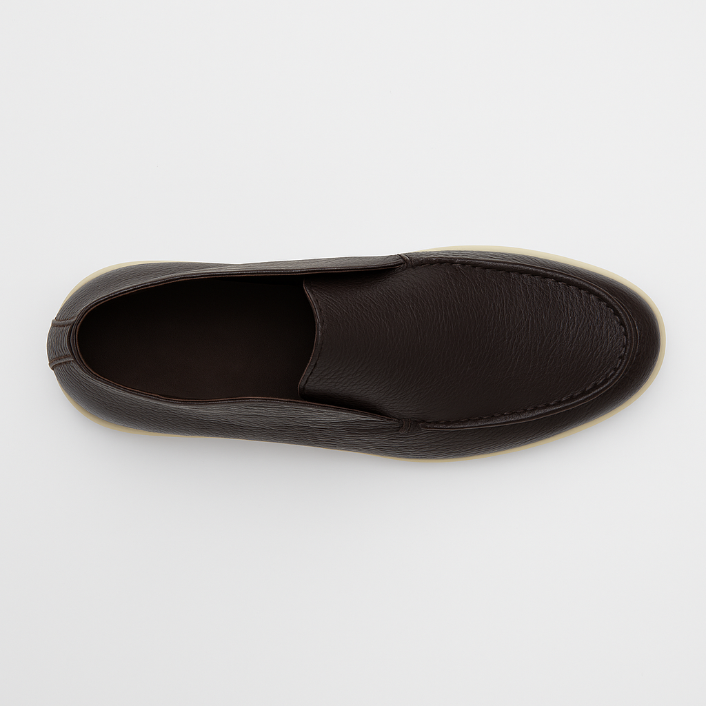 Yanko Hightop Loafer genarbtes Leder Dark Brown