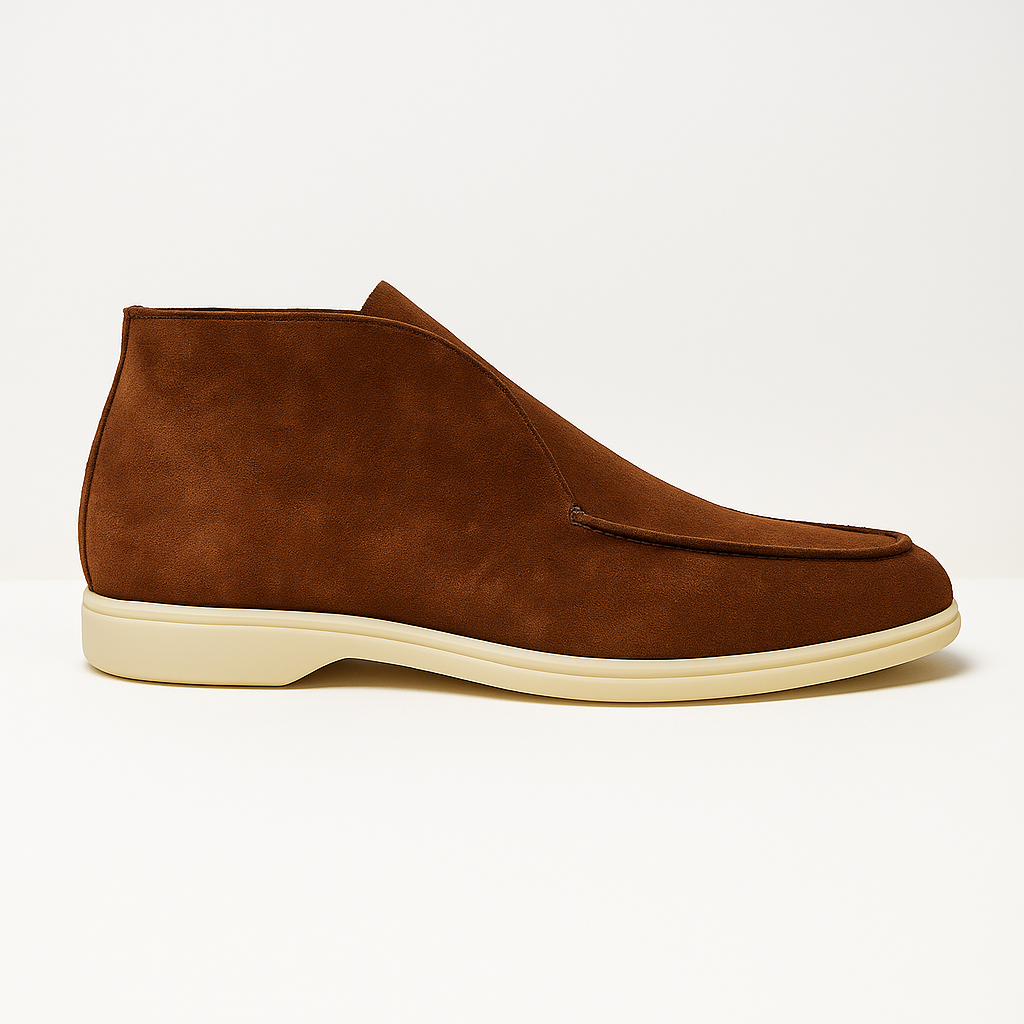 Yanko Hightop Loafer Velours Leder Café Braun
