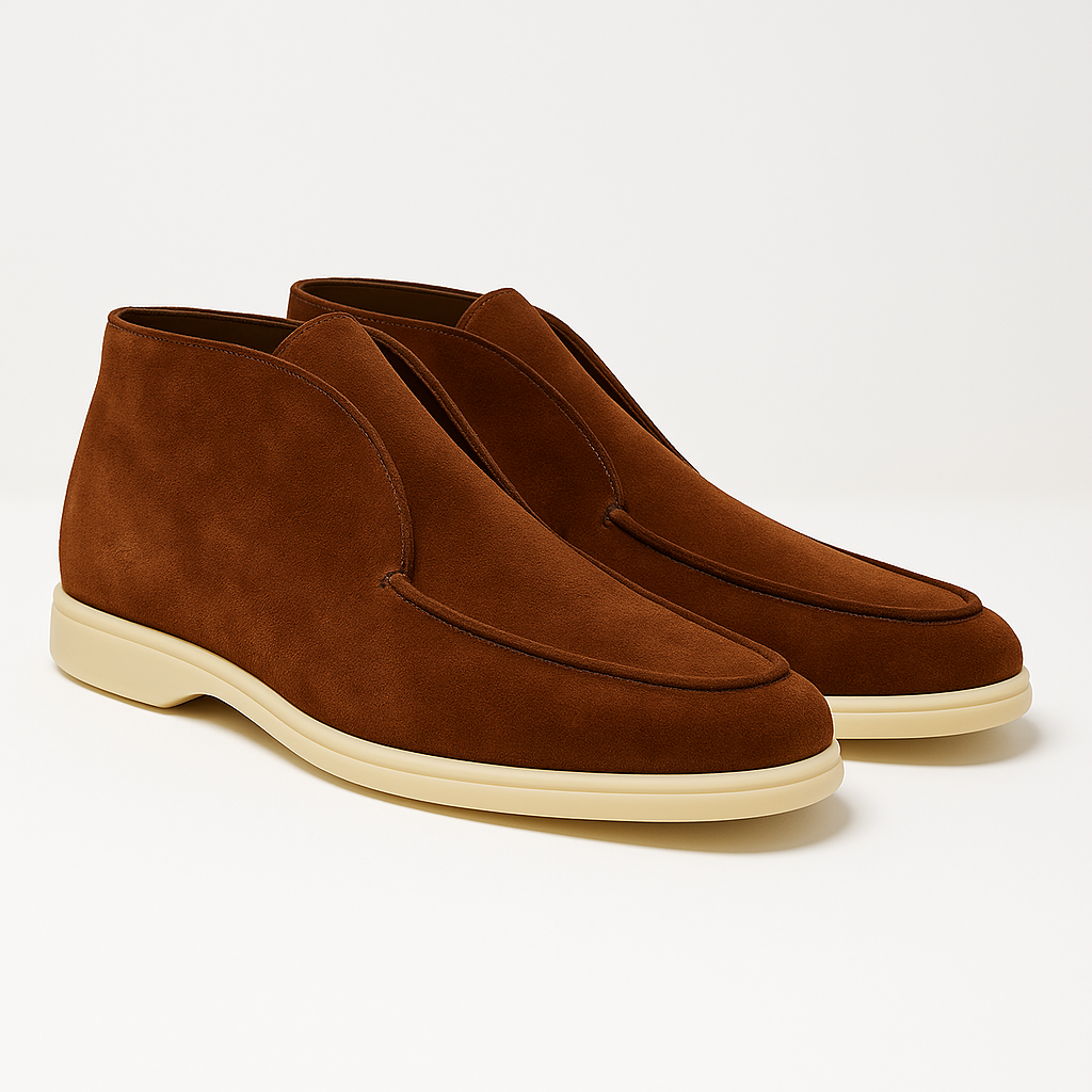Yanko Hightop Loafer Velours Leder Café Braun