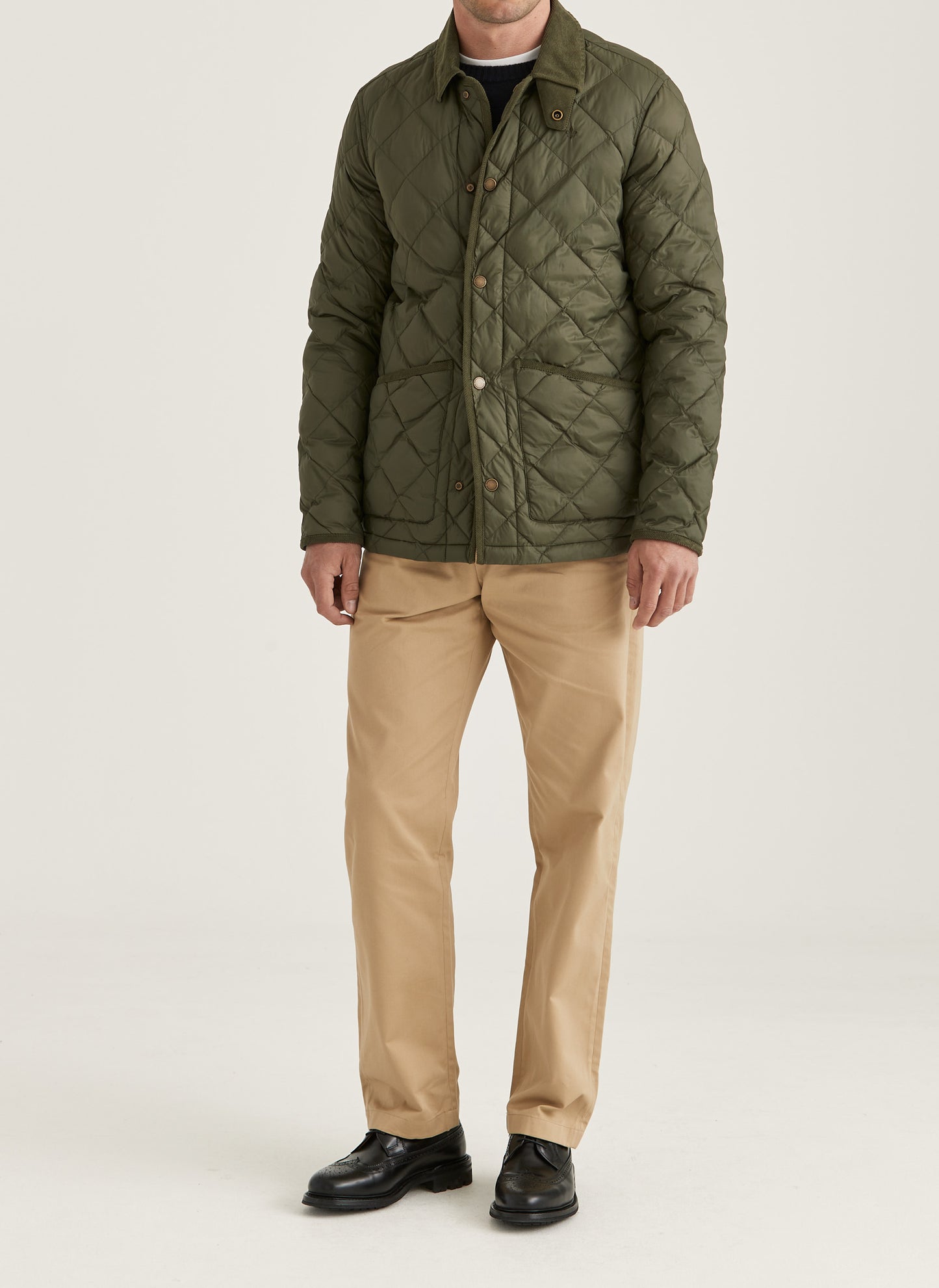 Morris Stockholm Townhill Jacke Cord Kragen Khaki