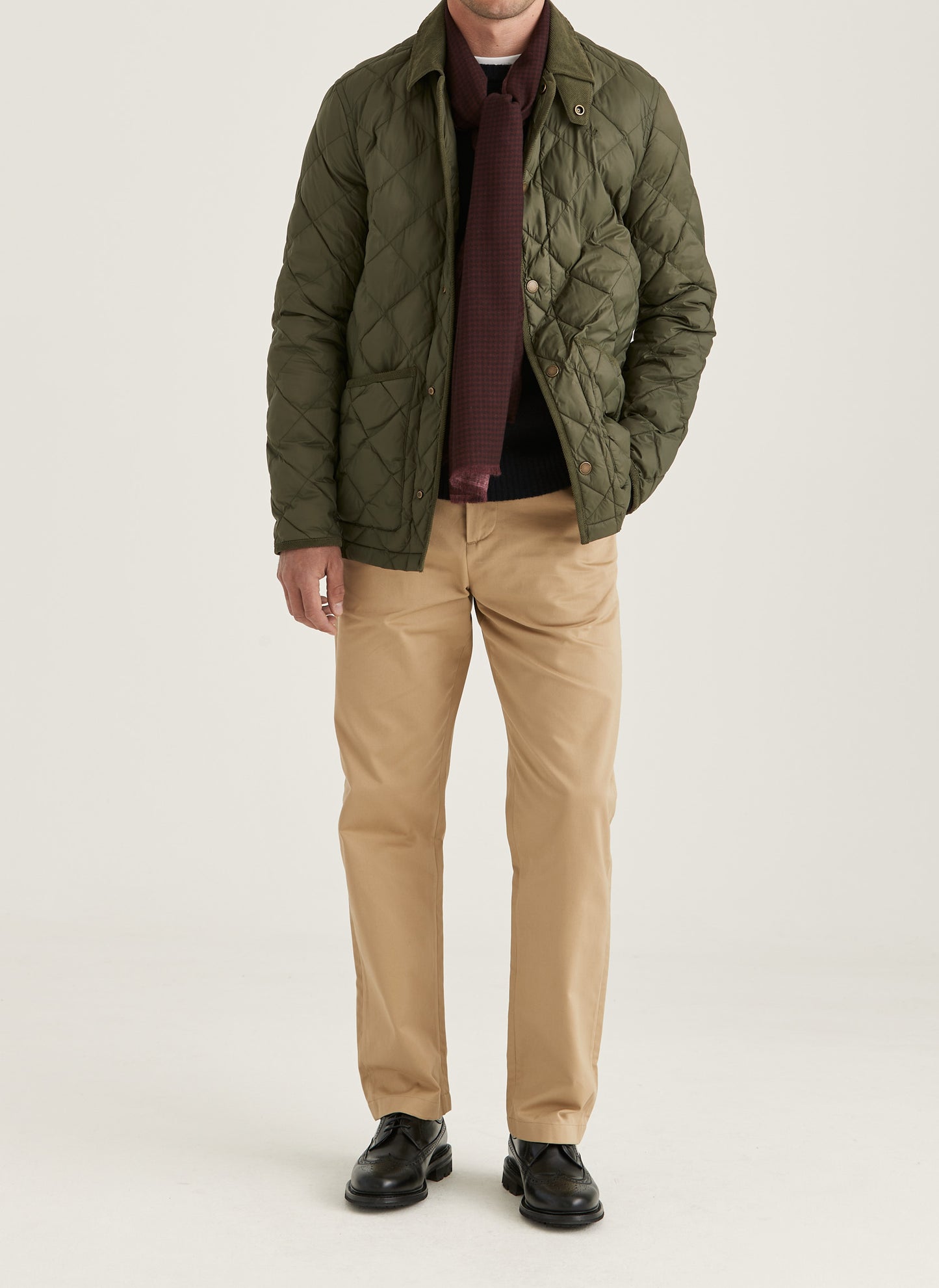 Morris Stockholm Townhill Jacke Cord Kragen Khaki