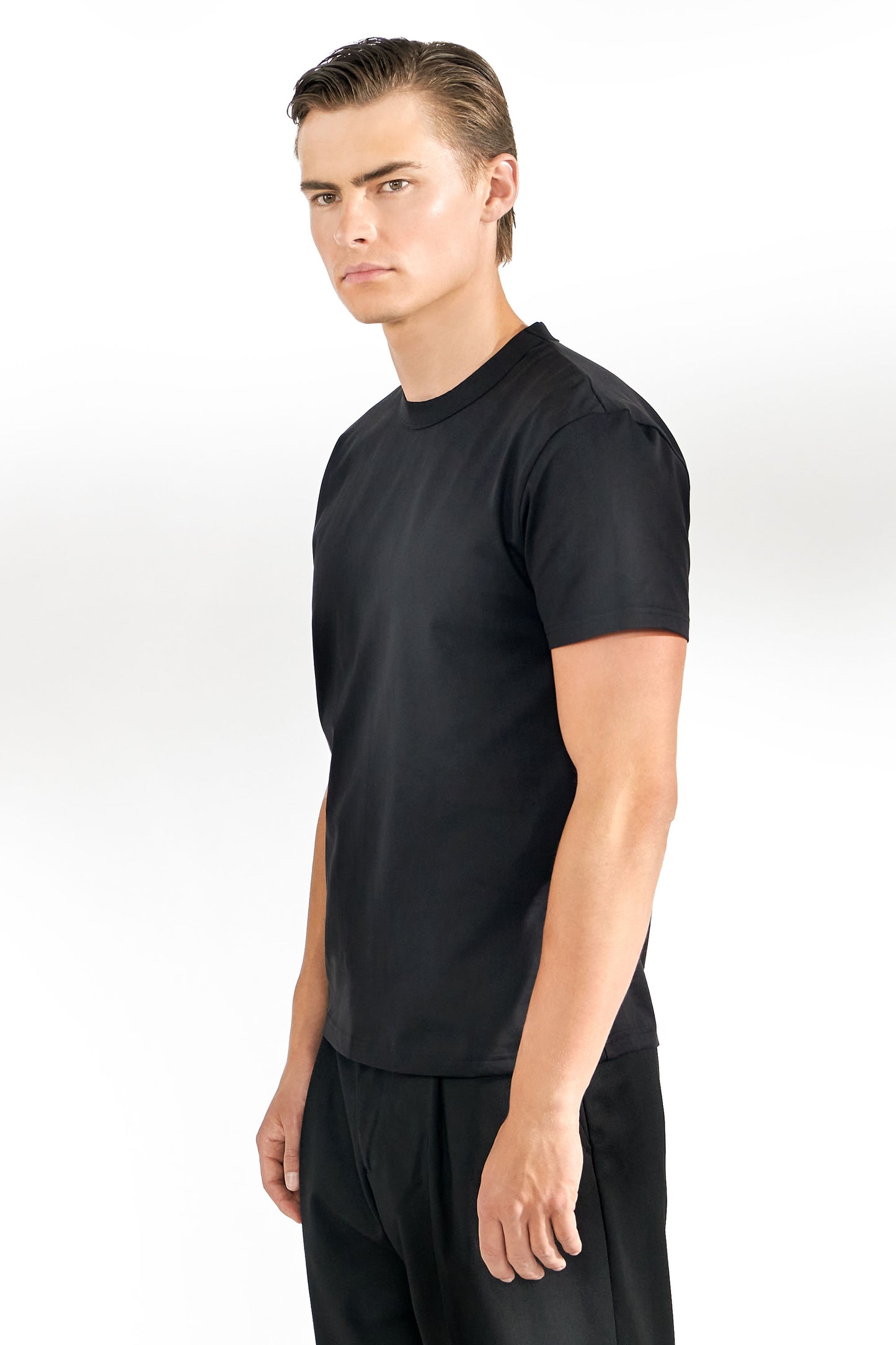Crew Neck T-Shirt Bread & Boxers Pima Cotton Black