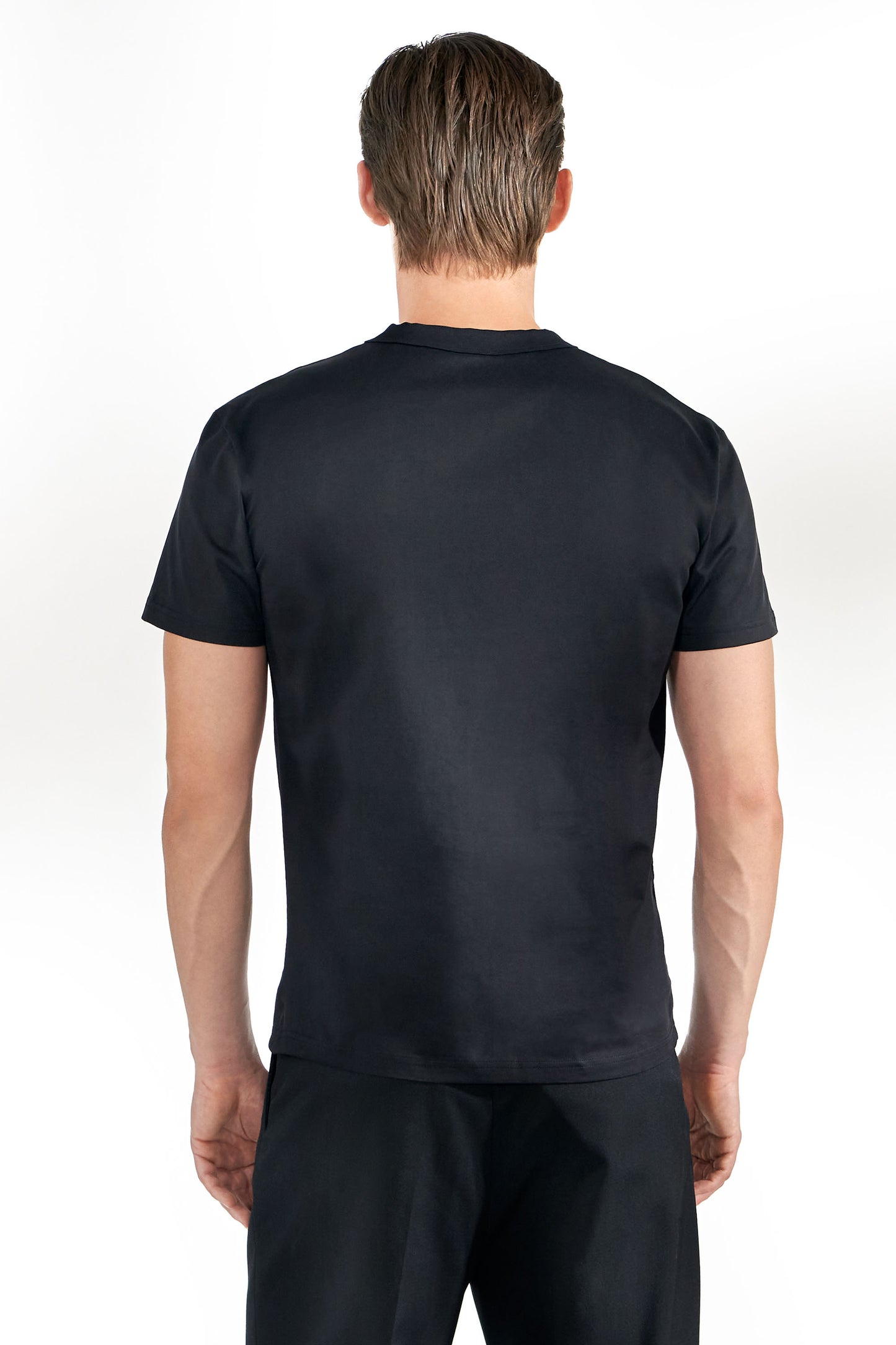 Crew Neck T-Shirt Bread & Boxers Pima Cotton Black