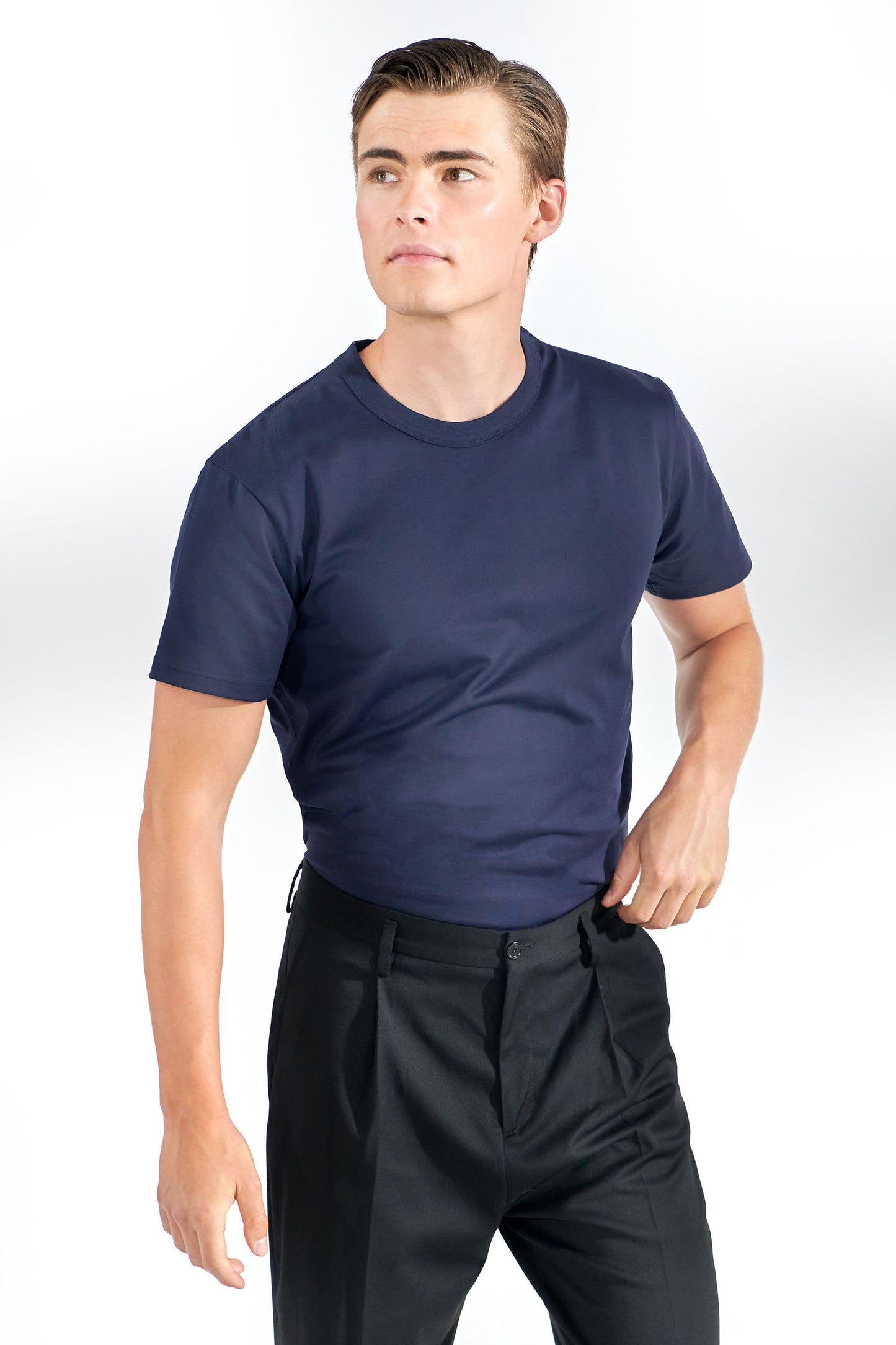 Crew Neck T-Shirt Bread & Boxers Pima Cotton Navy
