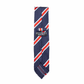 Krawatte Seide Stripes Handrolled Made in Italy Blue Red