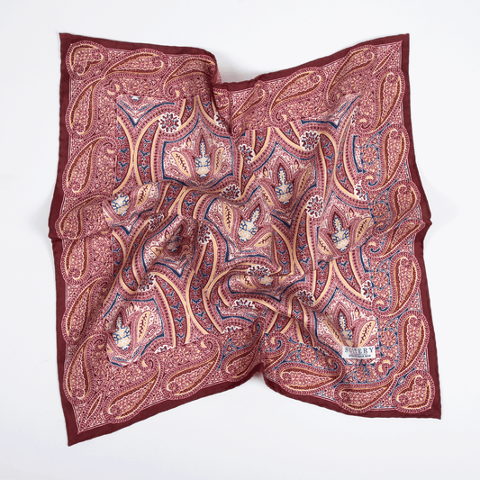 Einstecktuch Seide Fancy Bordeaux Made in England