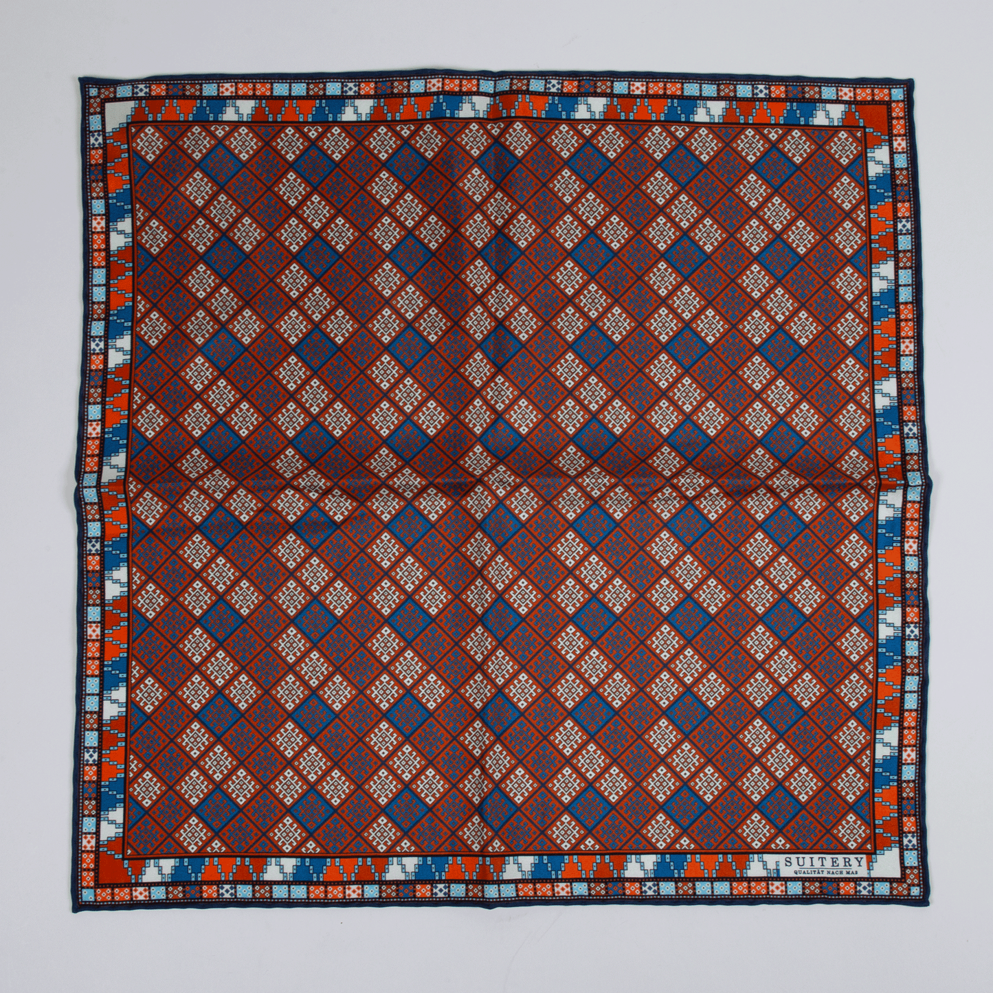 Einstecktuch Seide Mosaik Orange Made in England