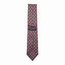 Krawatte Seide Print Medallion Made in Italy Navy Red