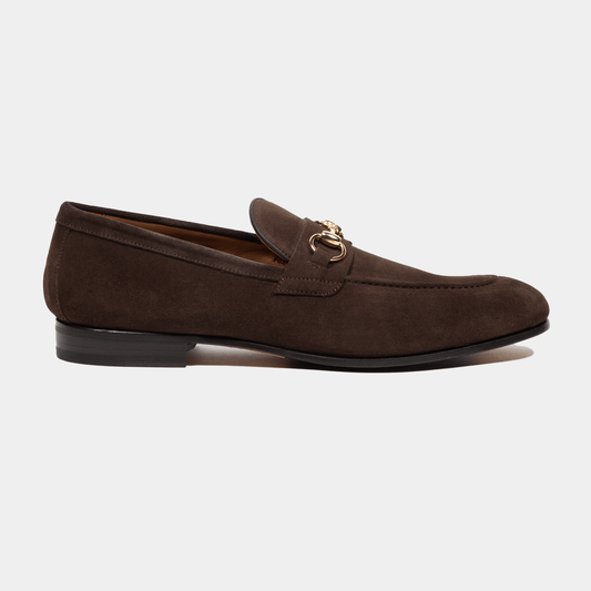 Horsebit Loafer Velours Leder Braun - Schuhe