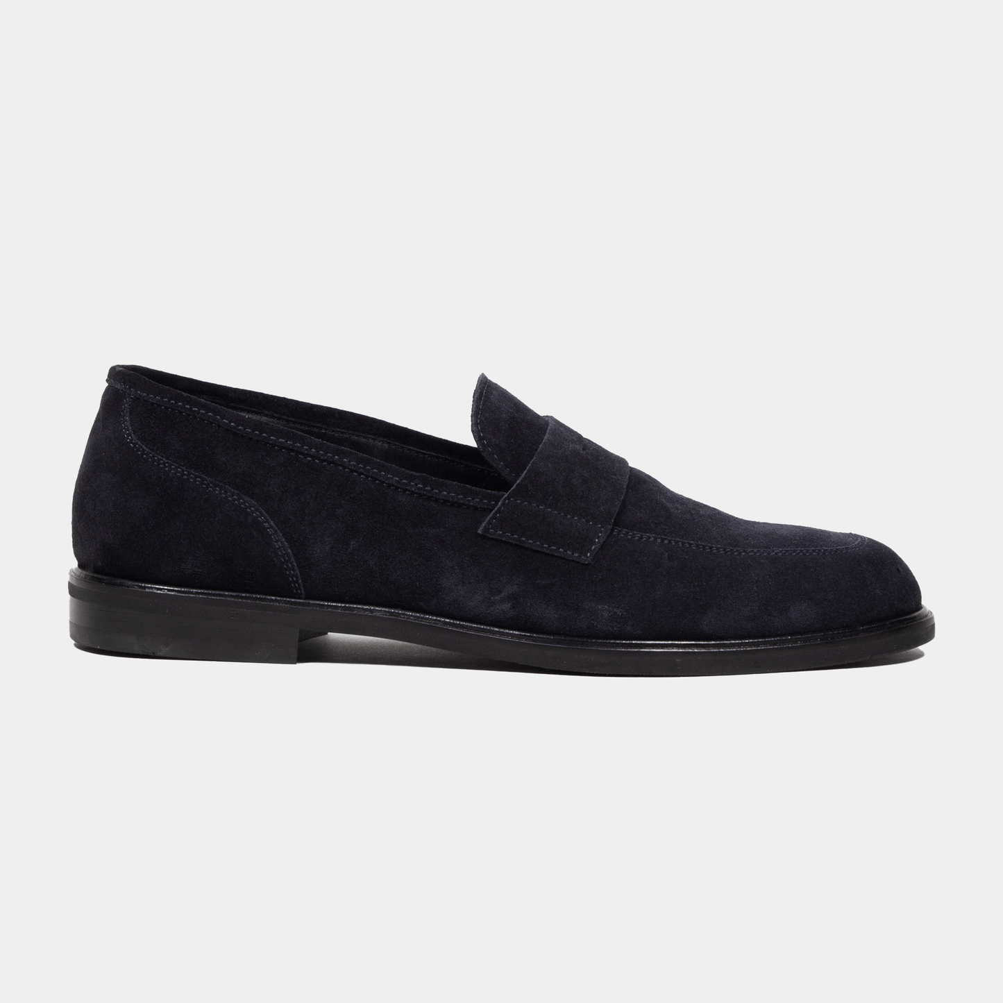 Antonio Maurizi Penny Loafer Velours Leder Gummisohle Navy - Schuhe