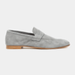 Penny Loafer Velours Leder Valencia Light Grey - Schuhe