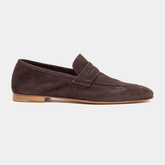 Penny Loafer Velours Leder Valencia Café - Schuhe