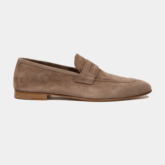 Penny Loafer Velours Leder Valencia Cognac - Schuhe