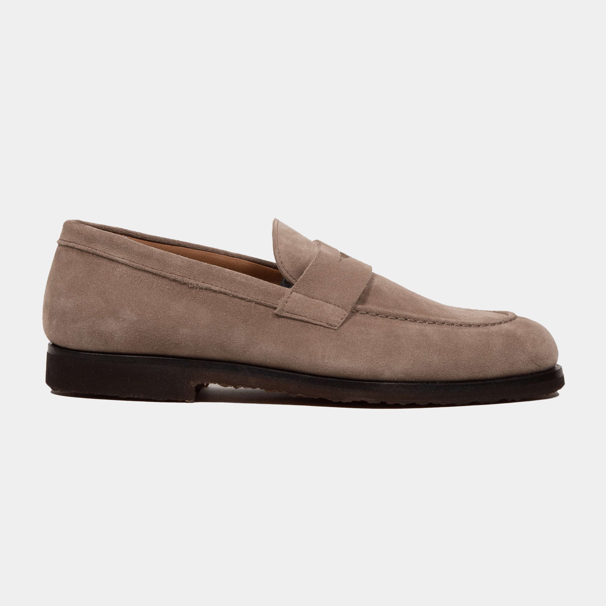 Antonio Maurizi Penny Loafer Velours Leder Latexsohle Beige - Schuhe