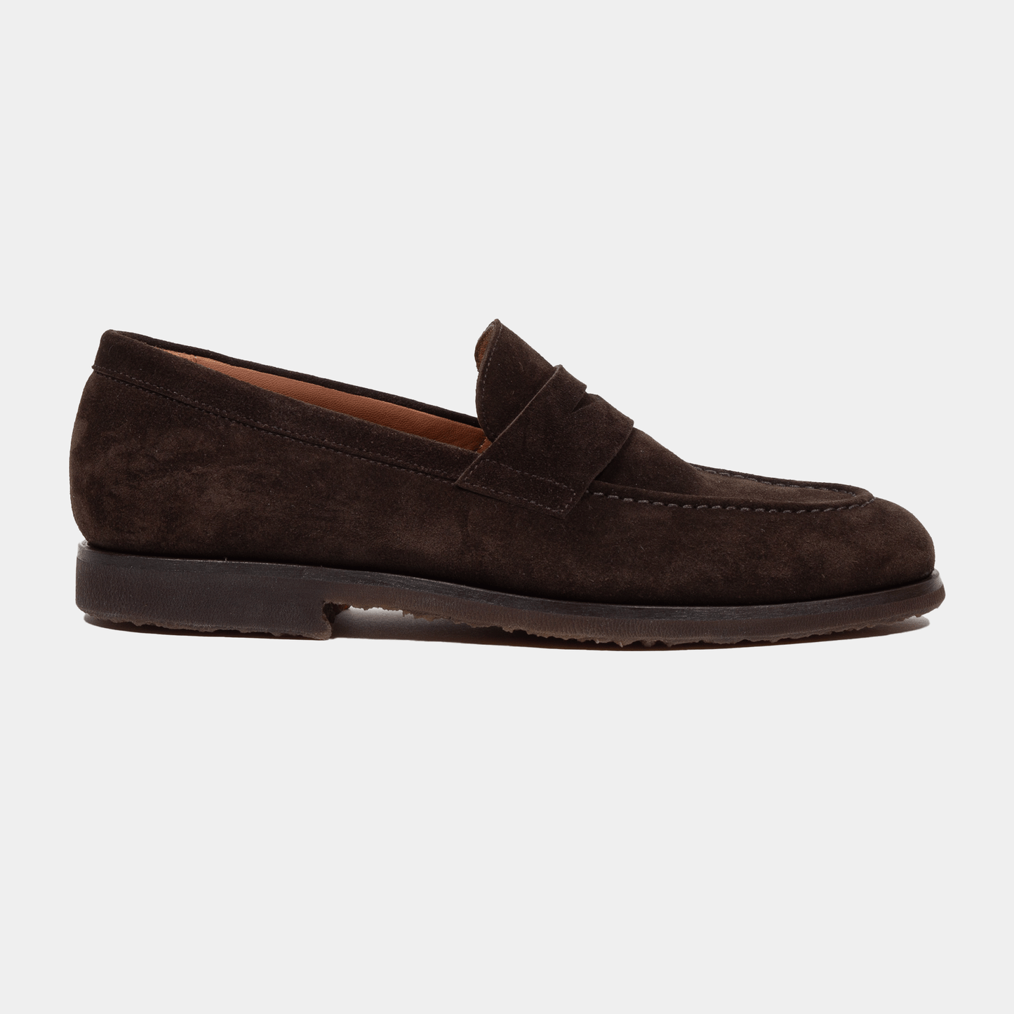 Antonio Maurizi Penny Loafer Velours Leder Latexsohle Café - Schuhe