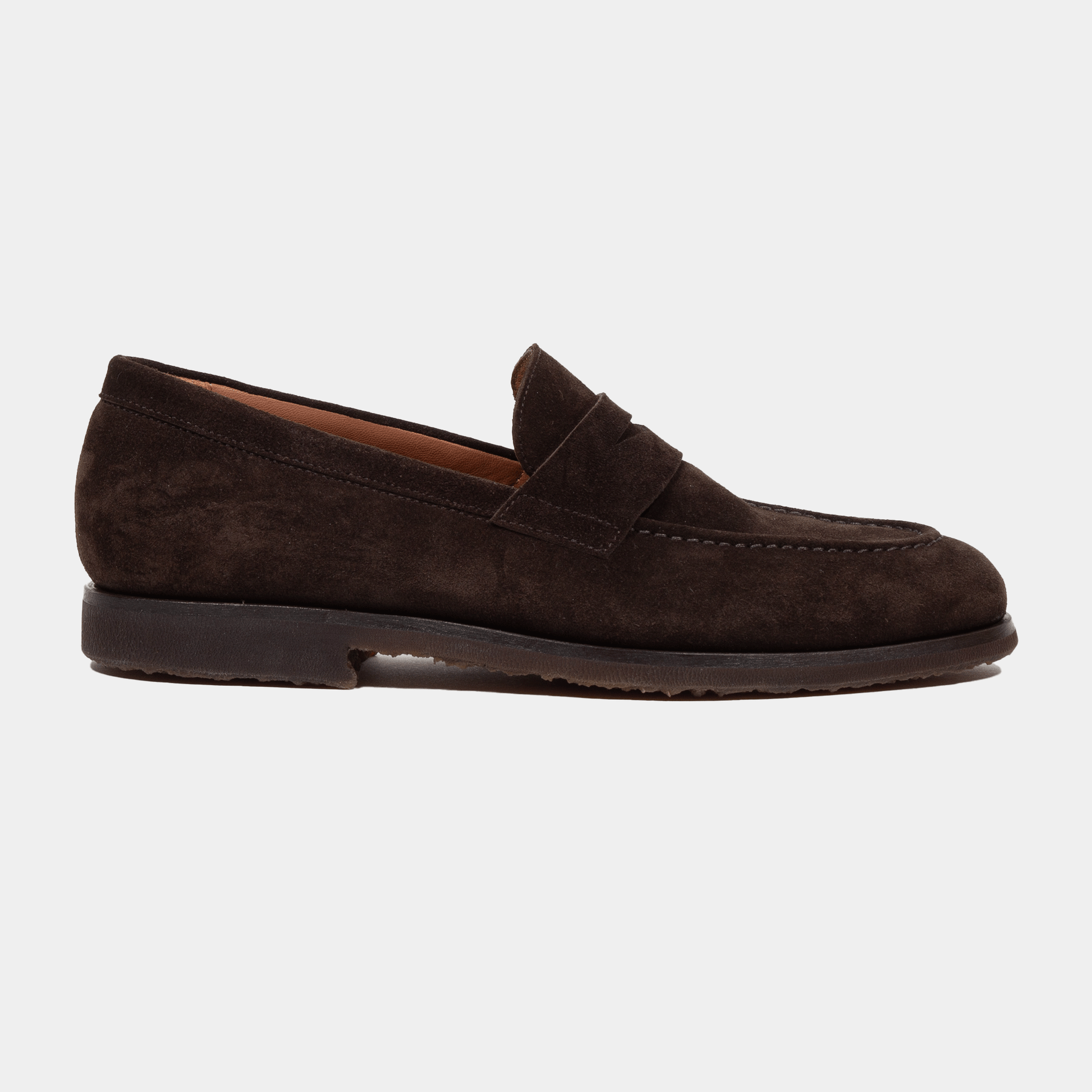 Antonio Maurizi Penny Loafer Velours Leder Latexsohle Café - Schuhe