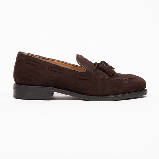 Tasselloafer Velours Leder Cafe - Schuhe
