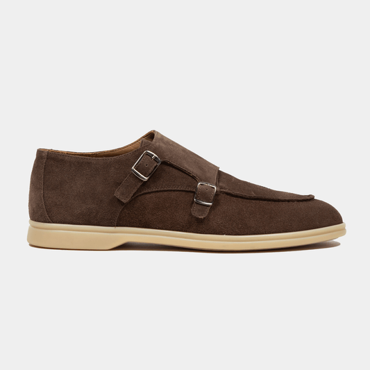 Double Monk Velours Leder Café
