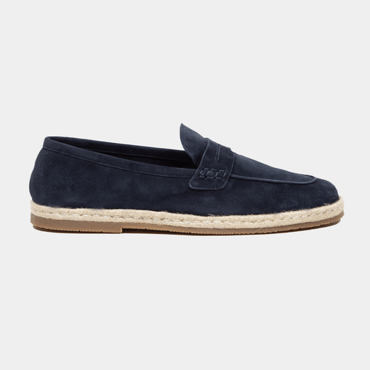 Espandrilles Velours Leder Navy - Schuhe
