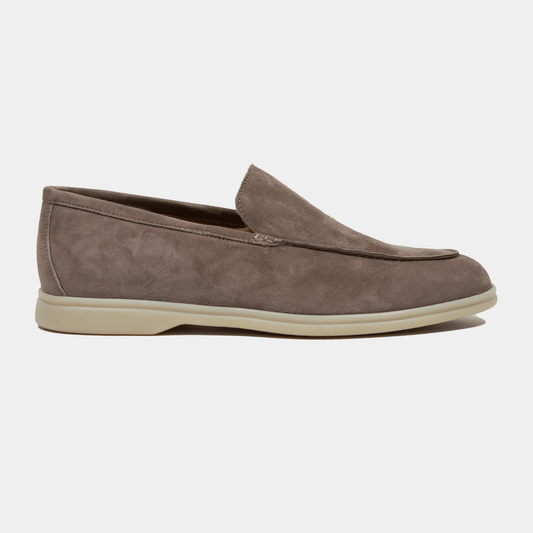 City Loafer Velours Leder Camoscio Taupe - Schuhe