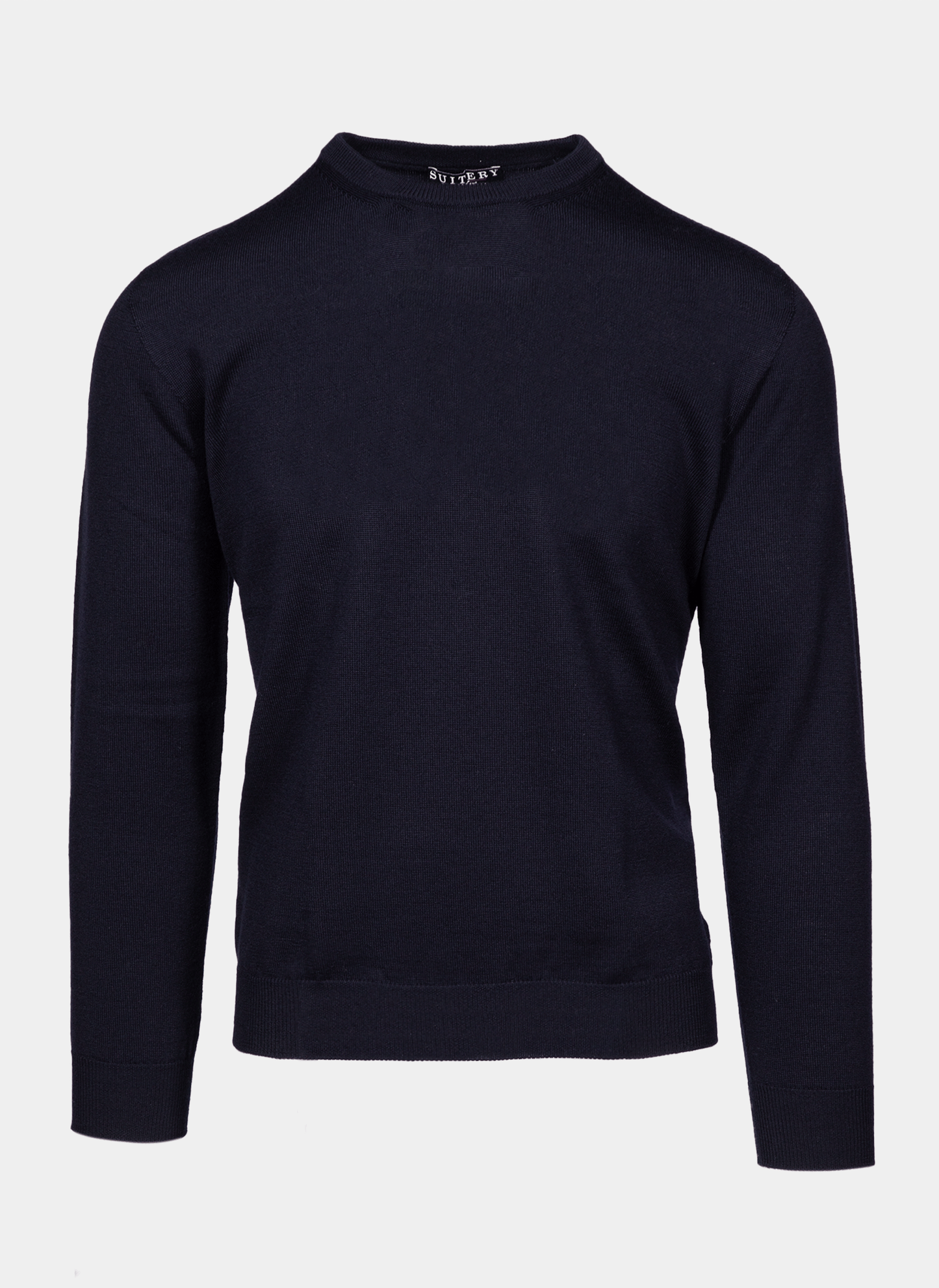 Rundhals Pullover Merinowolle Navy