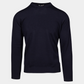 Rundhals Pullover Merinowolle Navy Made in Italy