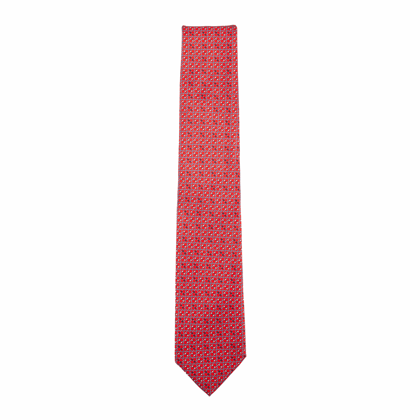 Krawatte Seide Print Chain Made in Italy Red