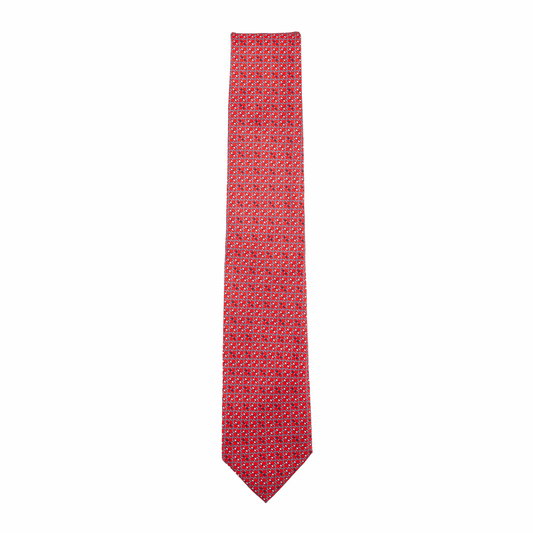 Krawatte Seide Print Chain Made in Italy Red