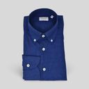 Leinenhemd Royal Blau Cordone Button Down