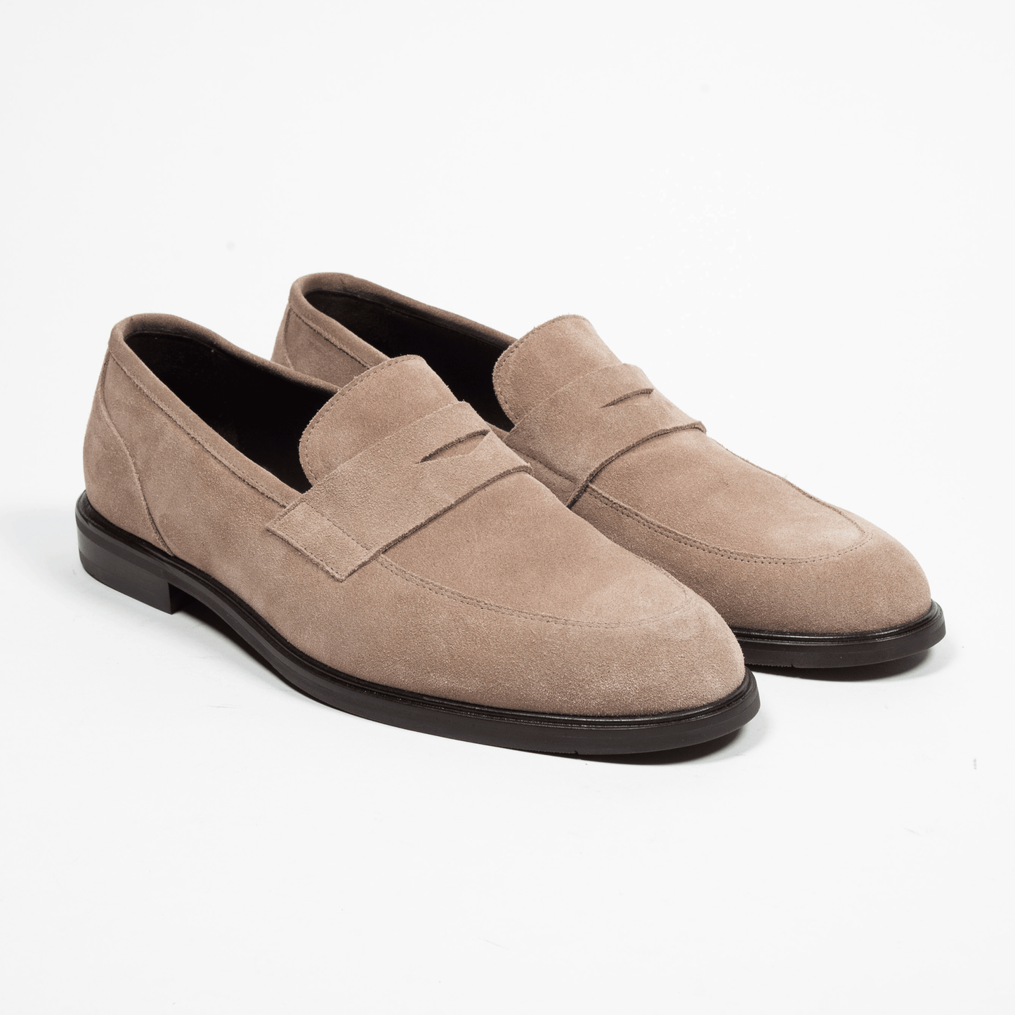 Antonio Maurizi Penny Loafer Velours Leder Gummisohle Beige - Schuhe