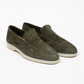 City Loafer Velours Leder Camoscio Dark Green - Schuhe