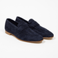 Penny Loafer Velours Leder Valencia Navy - Schuhe