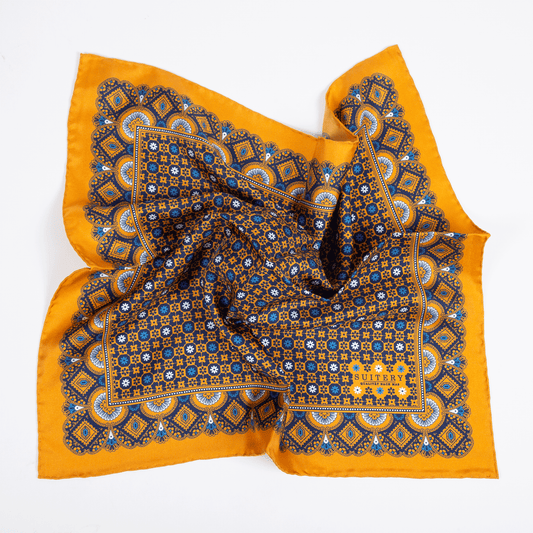 Einstecktuch Seide Stars Orange Made in England