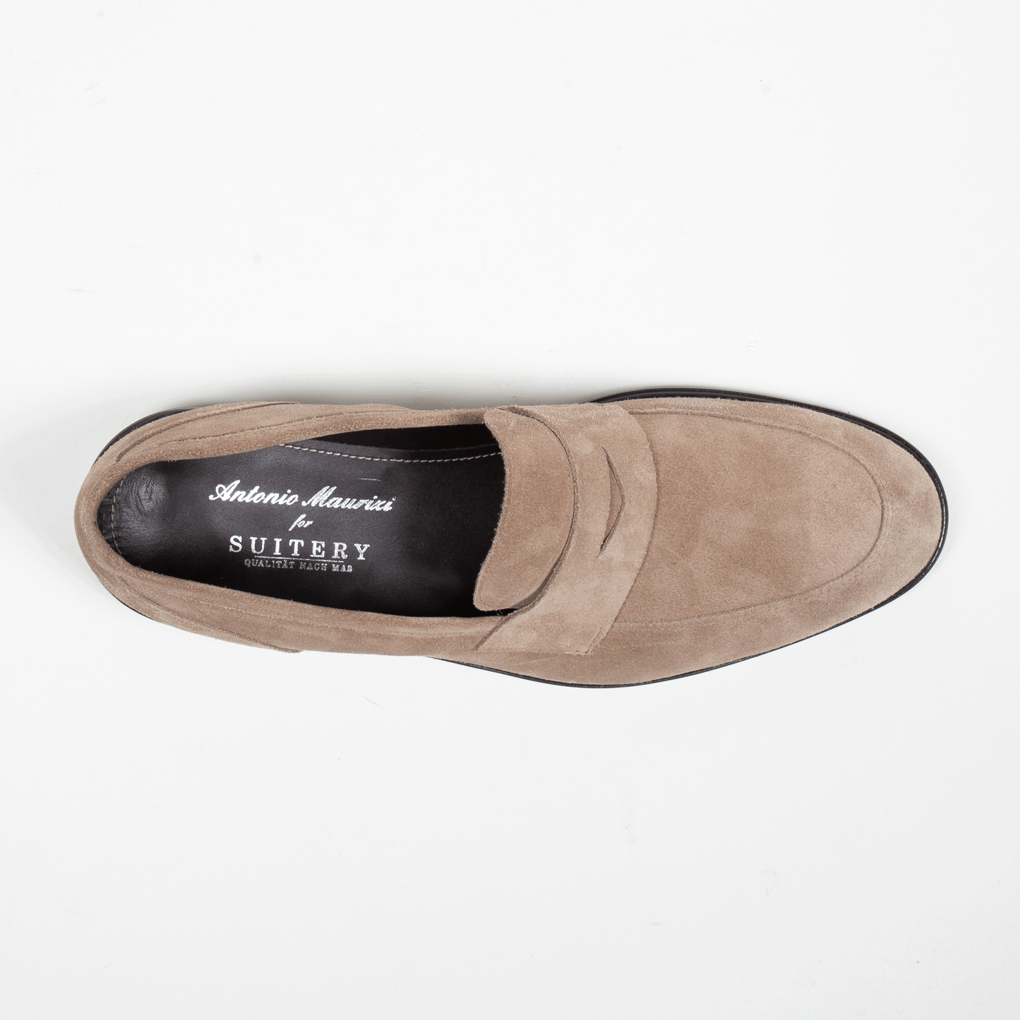 Antonio Maurizi Penny Loafer Velours Leder Gummisohle Beige - Schuhe