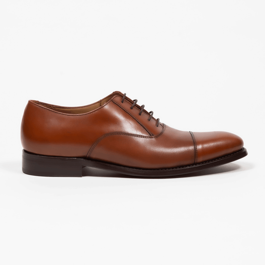 Oxford Schuhe Leder Cap Toe - Cognac - Made in Spain
