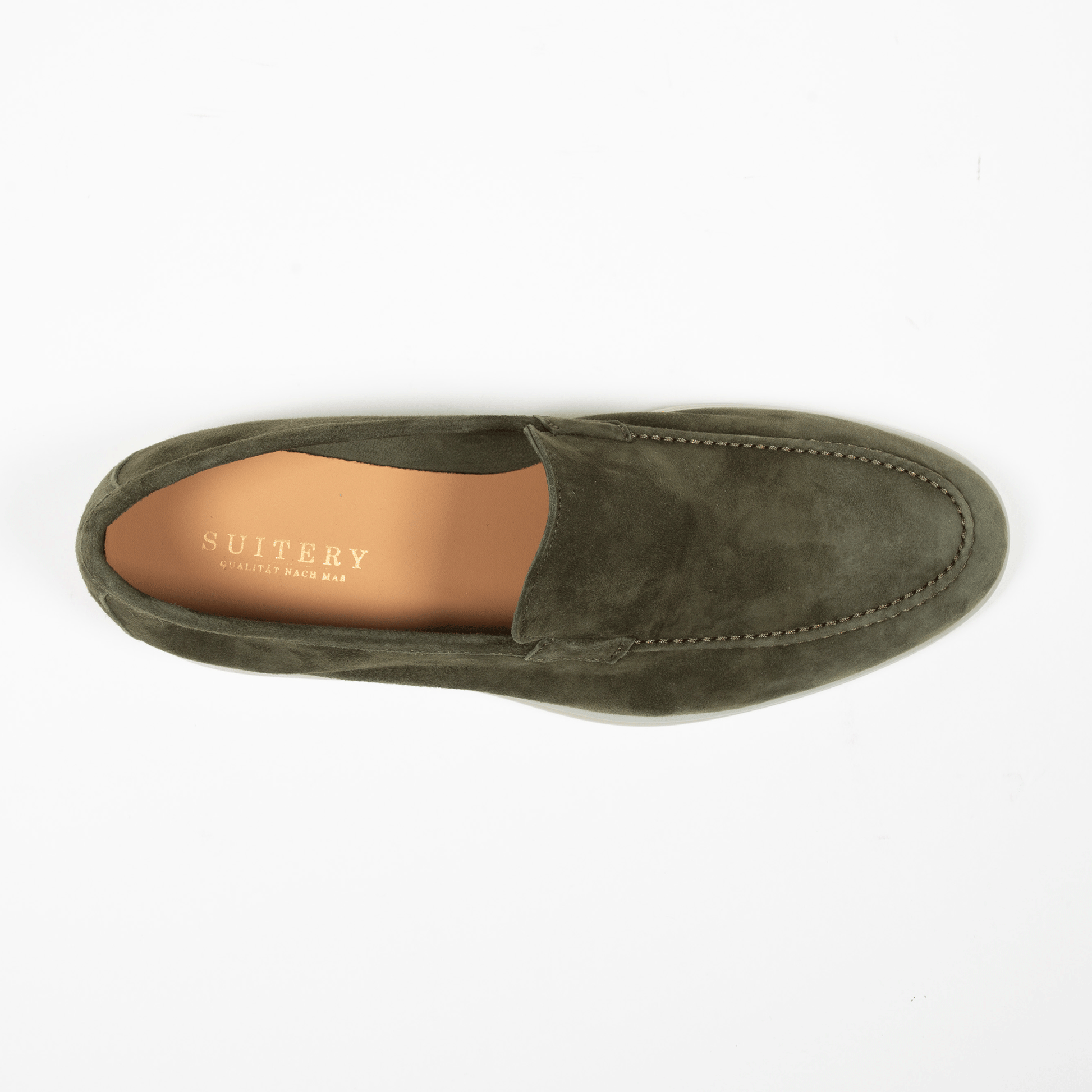 City Loafer Velours Leder Camoscio Dark Green - Schuhe